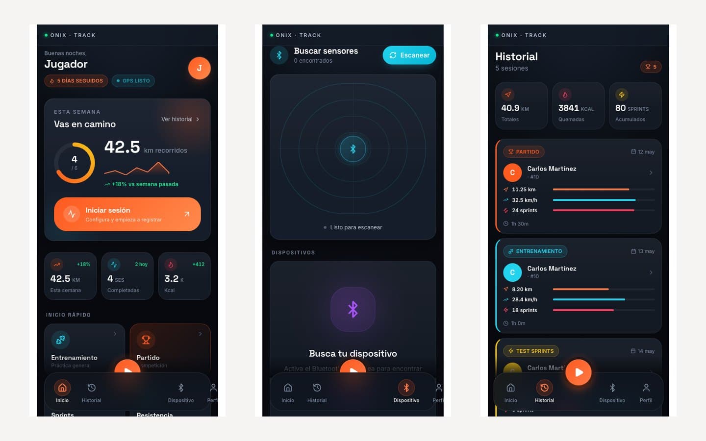 App Onyx Track — graba tu partido con la app