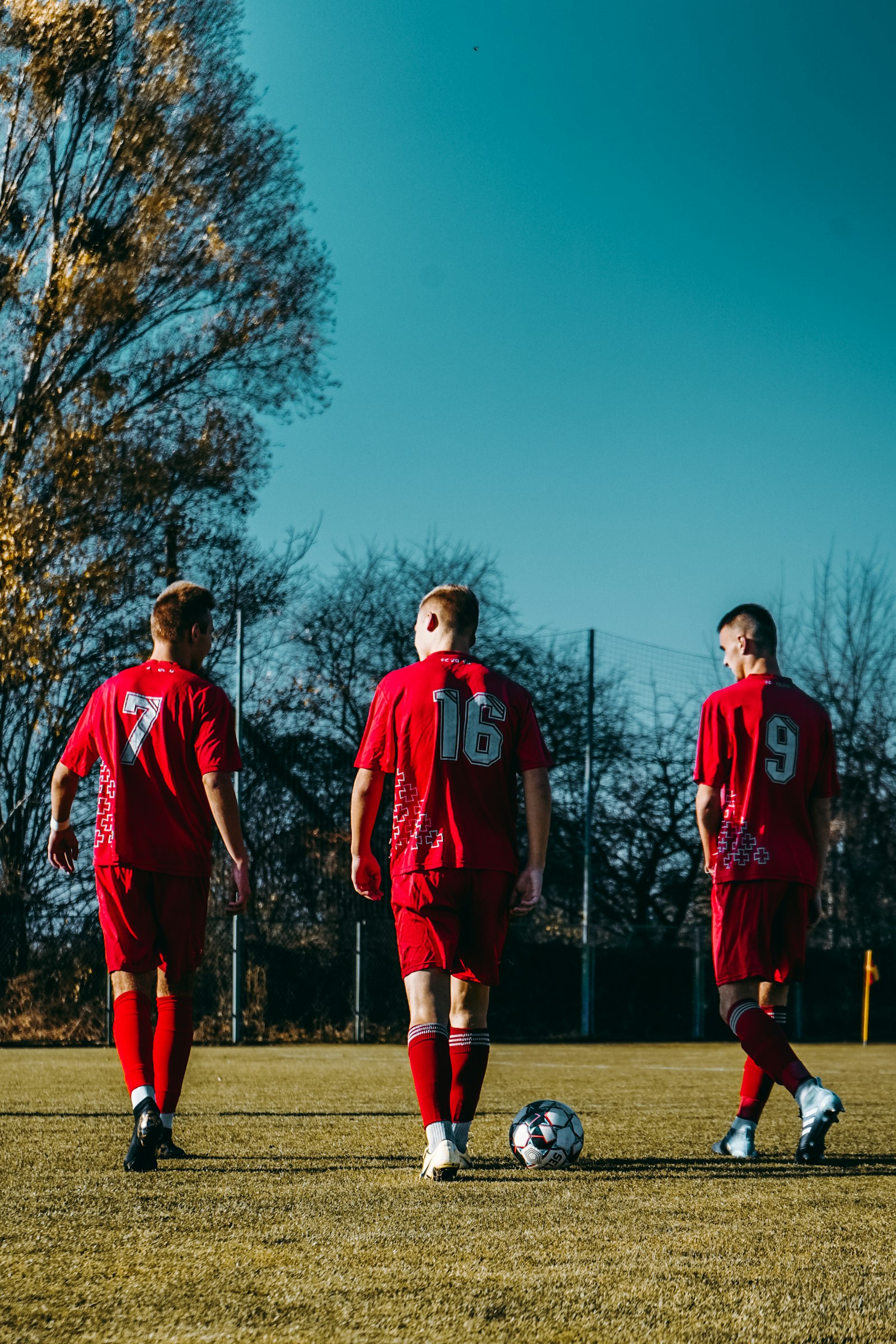 Football team on the pitch